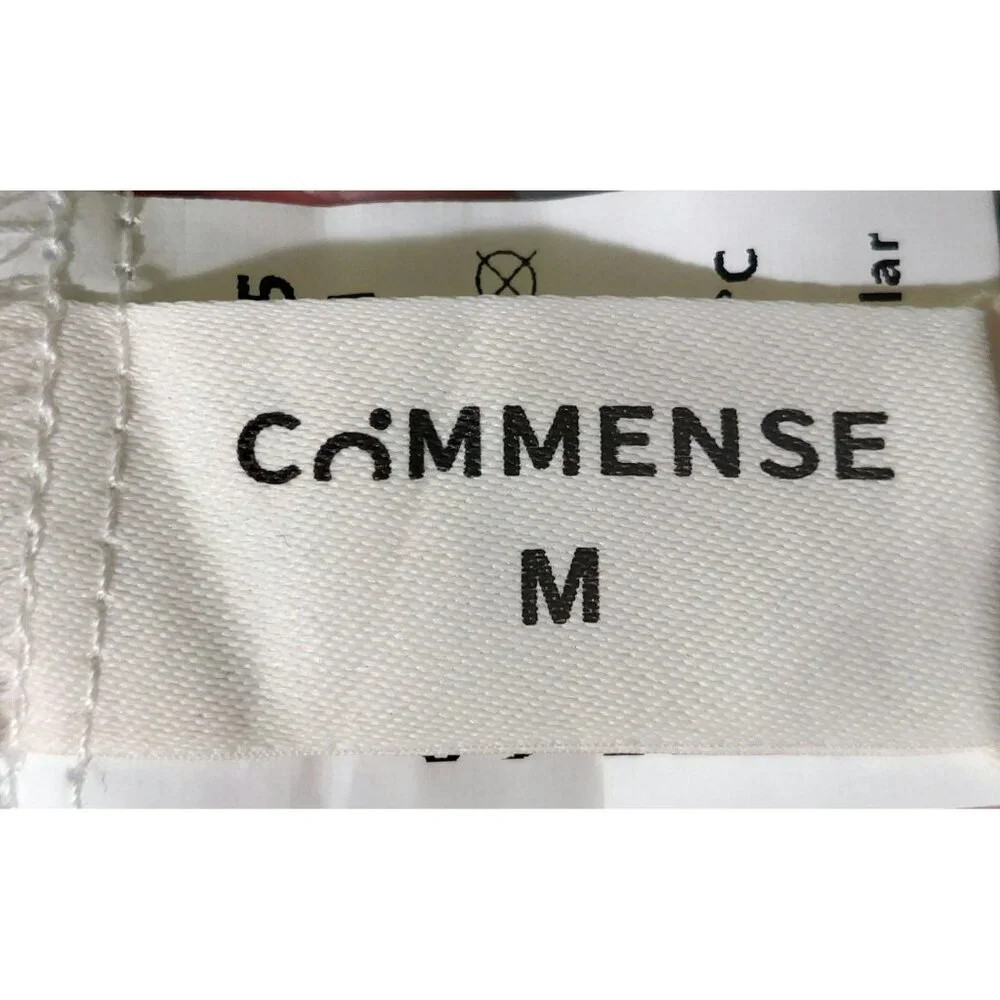 NWT Commense Womens White & Black Trim 100% Cotton Shirt + Shorts Set Size Med. - Picture 3 of 7